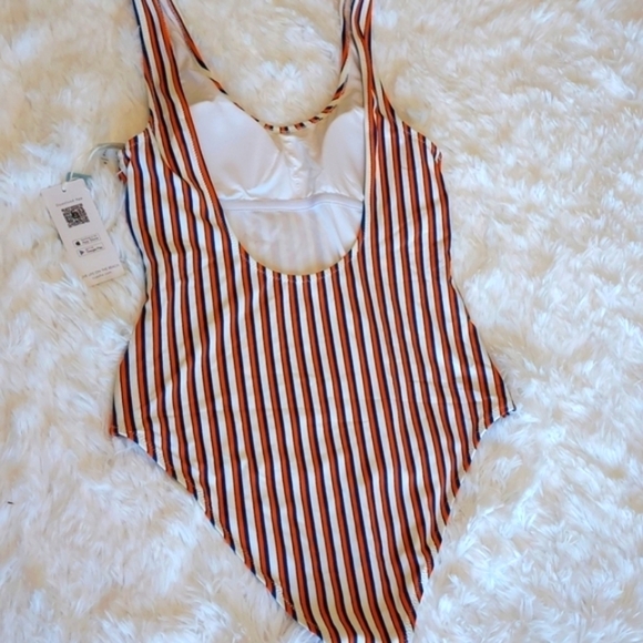 Nwt Cupshe one piece swimsuit orange and blue size M - Picture 5 of 6